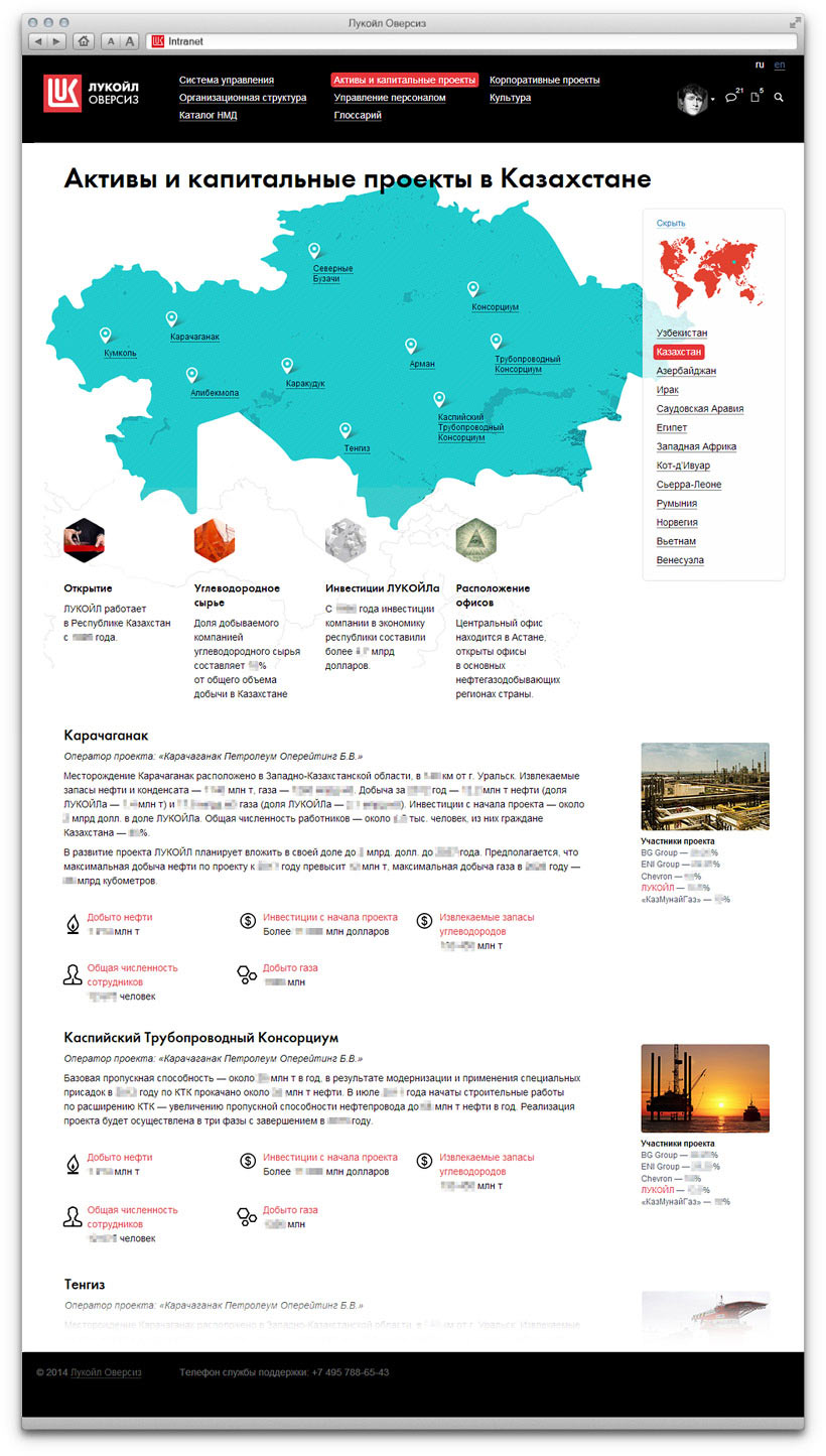 Дизайн шаблонов интранета компании «Лукойл оверсиз» - 1
